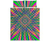 Vibrant Psychedelic Optical Illusion Quilt Bed Set