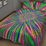 Vibrant Psychedelic Optical Illusion Quilt Bed Set