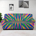 Vibrant Psychedelic Optical Illusion Sofa Cover