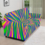 Vibrant Psychedelic Optical Illusion Sofa Cover