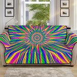 Vibrant Psychedelic Optical Illusion Sofa Protector