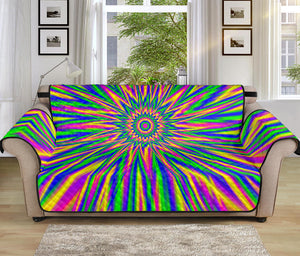 Vibrant Psychedelic Optical Illusion Sofa Protector