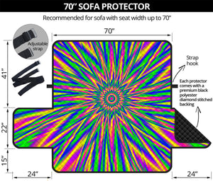 Vibrant Psychedelic Optical Illusion Sofa Protector