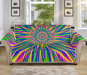 Vibrant Psychedelic Optical Illusion Sofa Protector