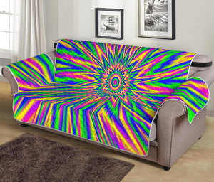 Vibrant Psychedelic Optical Illusion Sofa Protector