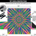 Vibrant Psychedelic Optical Illusion Sofa Protector