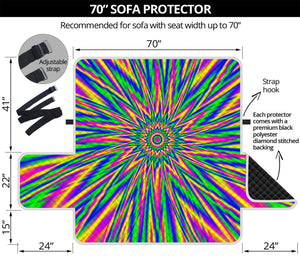 Vibrant Psychedelic Optical Illusion Sofa Protector