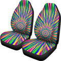 Vibrant Psychedelic Optical Illusion Universal Fit Car Seat Covers