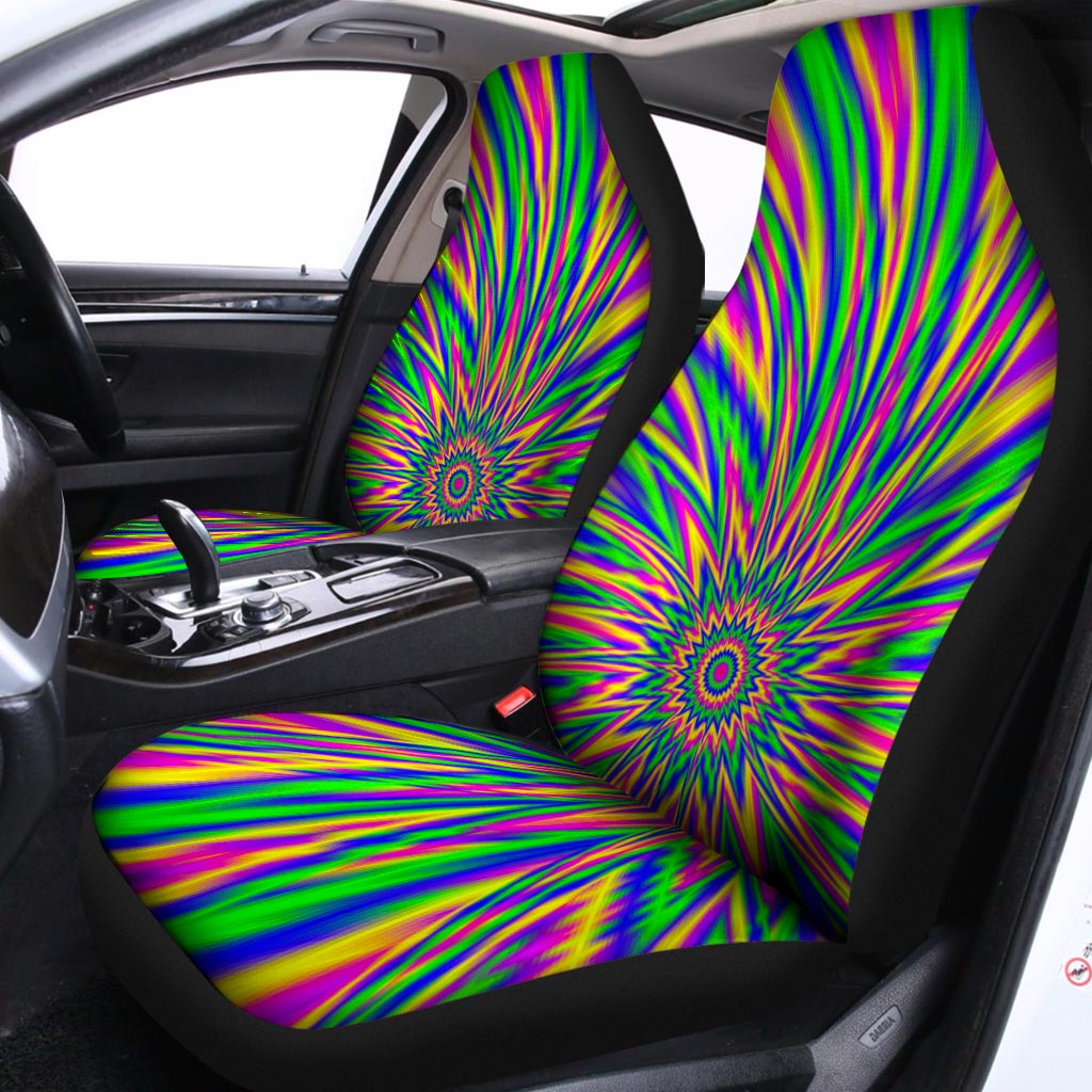 Vibrant Psychedelic Optical Illusion Universal Fit Car Seat Covers