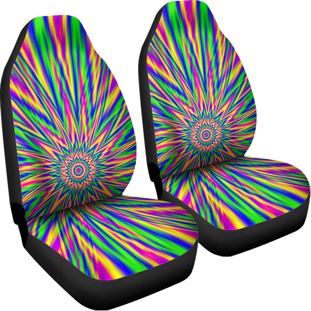 Vibrant Psychedelic Optical Illusion Universal Fit Car Seat Covers