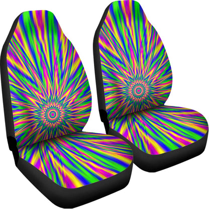 Vibrant Psychedelic Optical Illusion Universal Fit Car Seat Covers