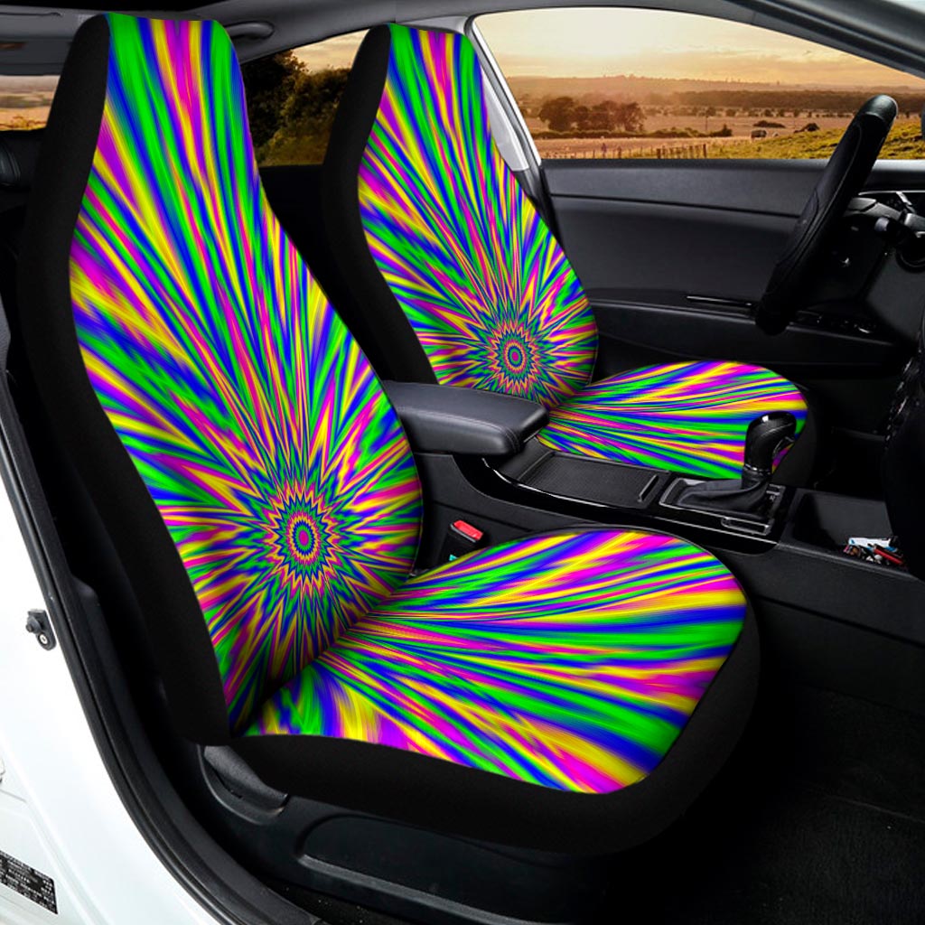 Vibrant Psychedelic Optical Illusion Universal Fit Car Seat Covers