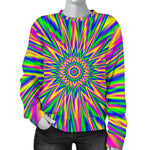 Vibrant Psychedelic Optical Illusion Women's Crewneck Sweatshirt GearFrost