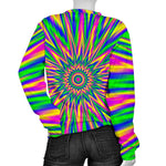 Vibrant Psychedelic Optical Illusion Women's Crewneck Sweatshirt GearFrost