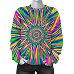 Vibrant Psychedelic Optical Illusion Women's Crewneck Sweatshirt GearFrost