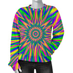 Vibrant Psychedelic Optical Illusion Women's Crewneck Sweatshirt GearFrost