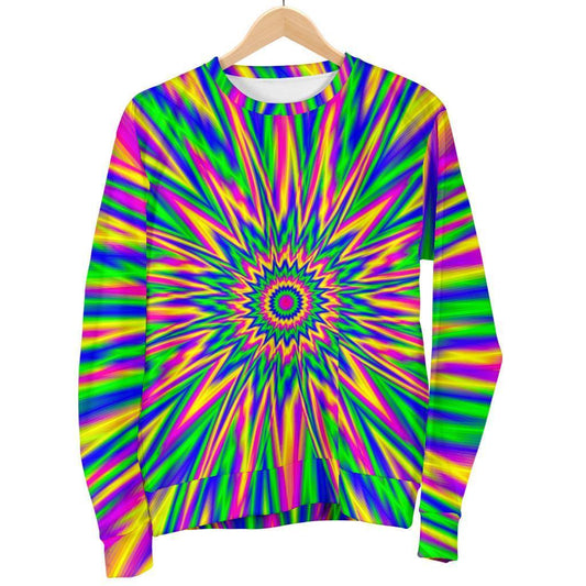 Vibrant Psychedelic Optical Illusion Women's Crewneck Sweatshirt GearFrost