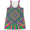 Vibrant Psychedelic Optical Illusion Women's Racerback Tank Top