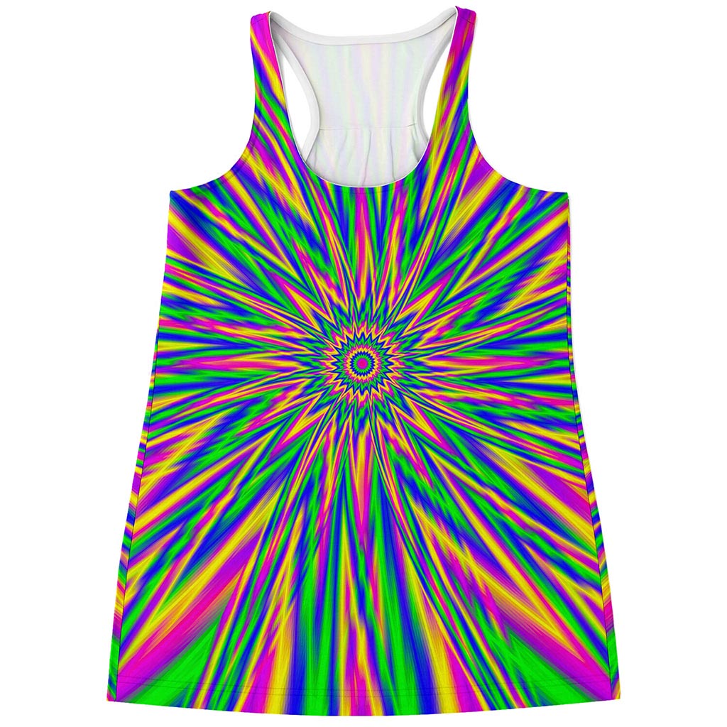 Vibrant Psychedelic Optical Illusion Women's Racerback Tank Top
