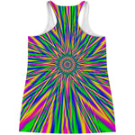 Vibrant Psychedelic Optical Illusion Women's Racerback Tank Top