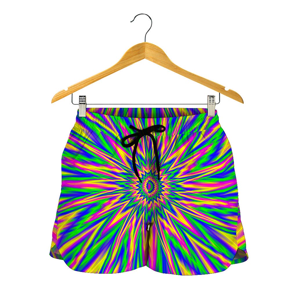 Vibrant Psychedelic Optical Illusion Women's Shorts