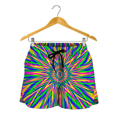Vibrant Psychedelic Optical Illusion Women's Shorts
