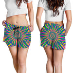Vibrant Psychedelic Optical Illusion Women's Shorts