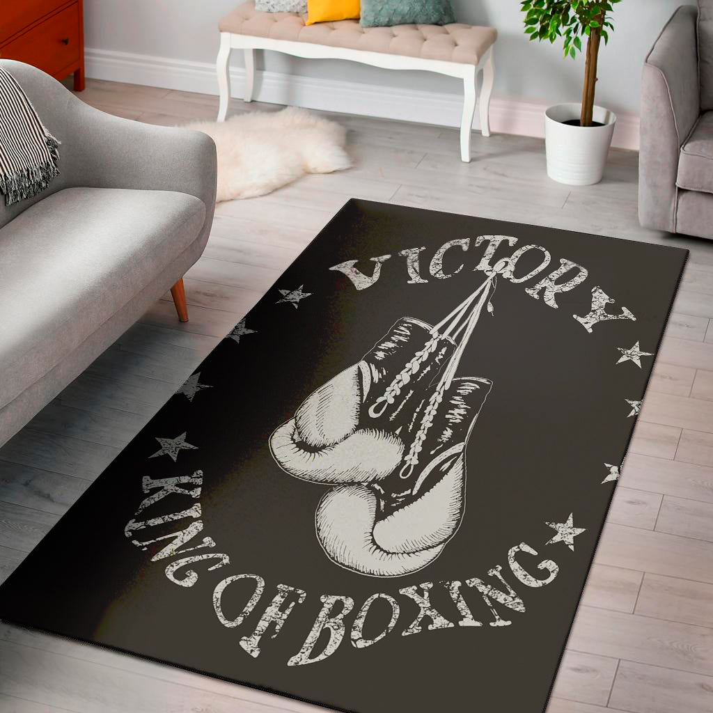 Victory King Of Boxing Print Area Rug