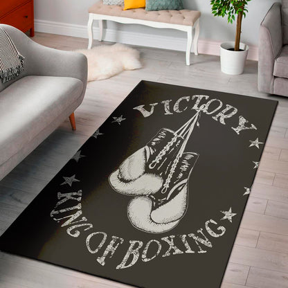 Victory King Of Boxing Print Area Rug