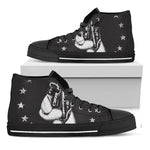 Victory King Of Boxing Print Black High Top Shoes
