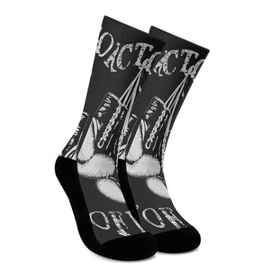 Victory King Of Boxing Print Crew Socks