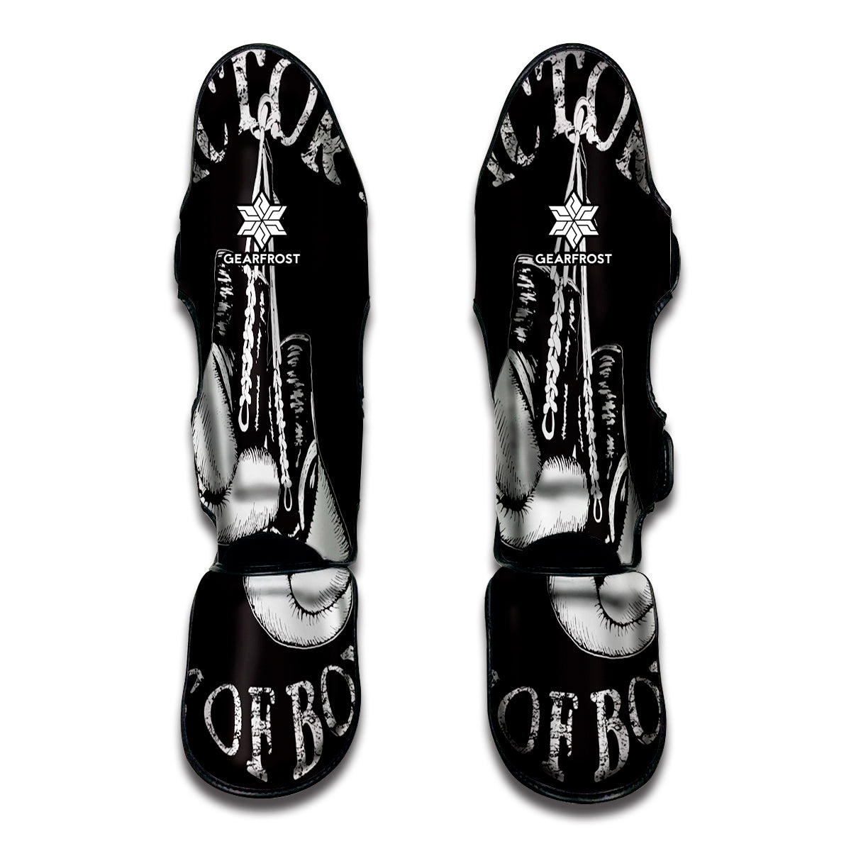 Victory King Of Boxing Print Muay Thai Shin Guard
