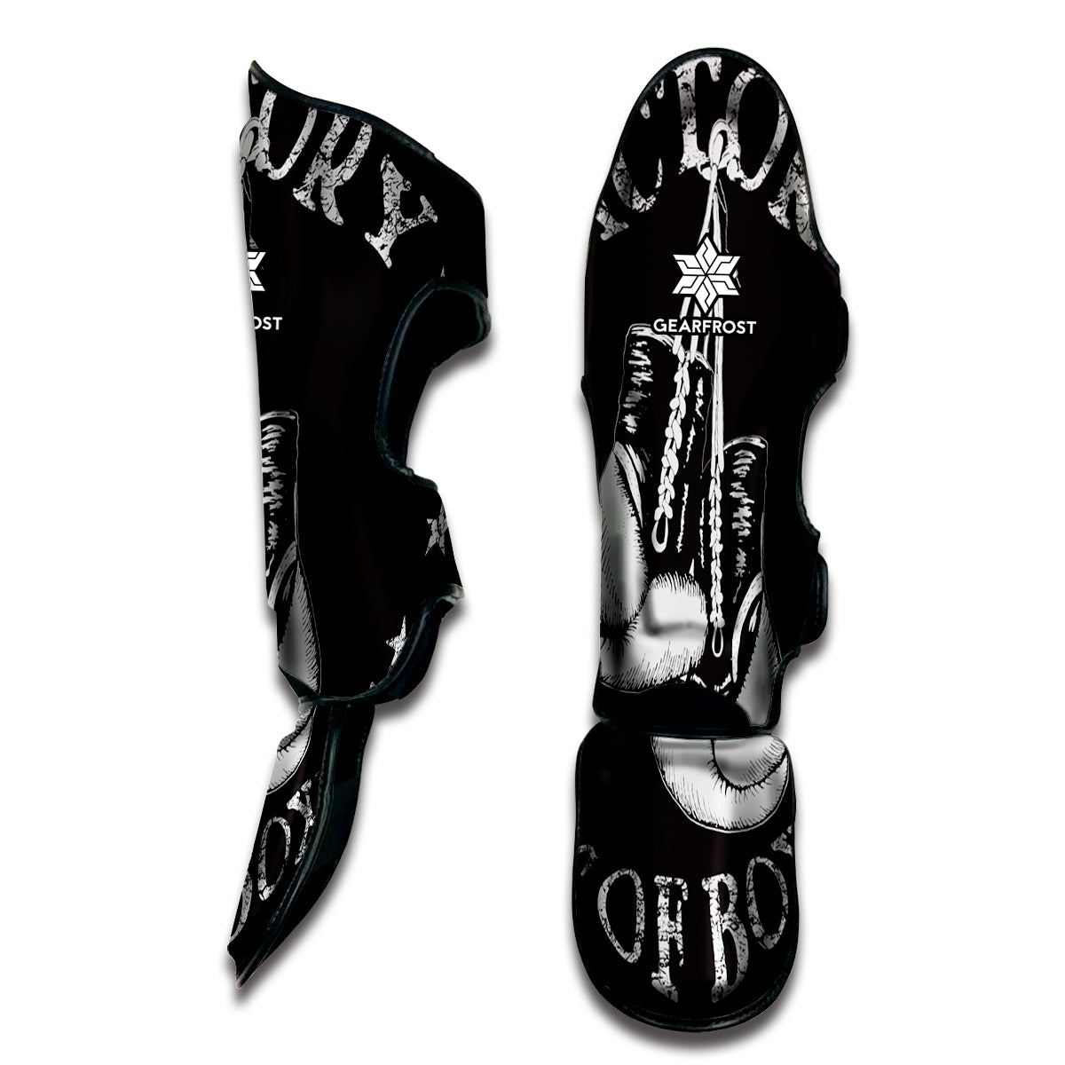 Victory King Of Boxing Print Muay Thai Shin Guard