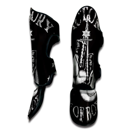 Victory King Of Boxing Print Muay Thai Shin Guard