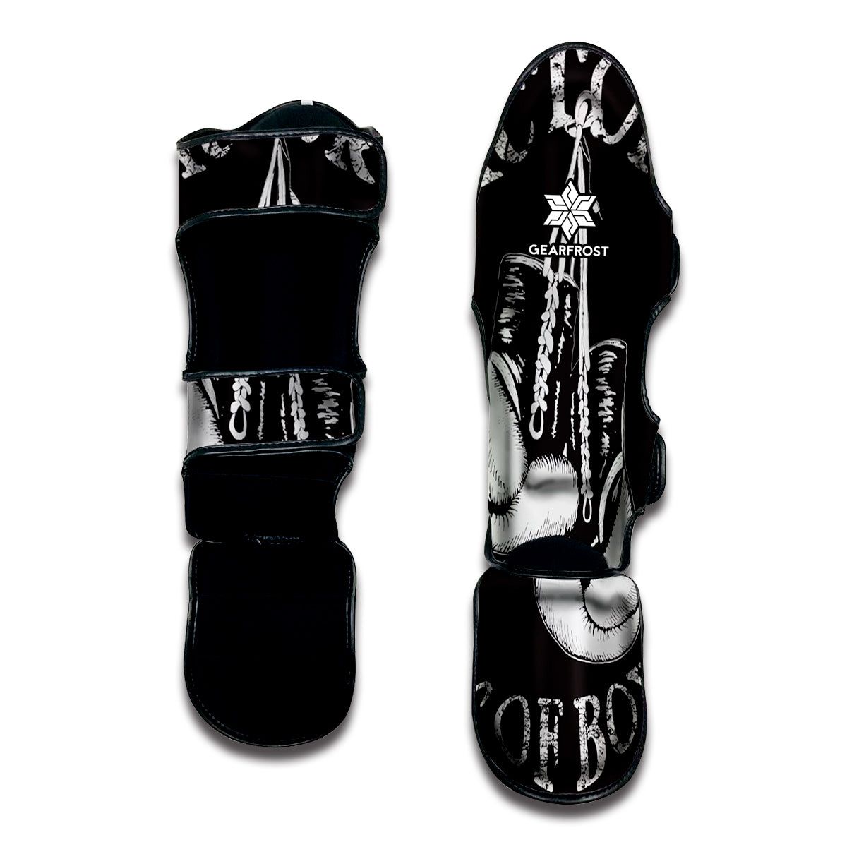 Victory King Of Boxing Print Muay Thai Shin Guard