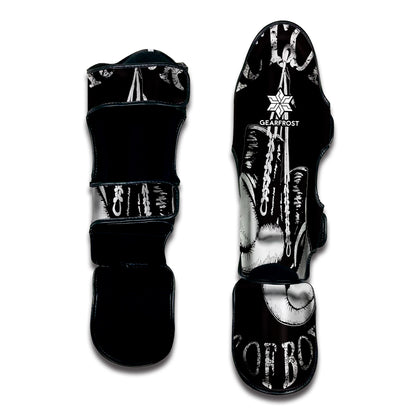 Victory King Of Boxing Print Muay Thai Shin Guard