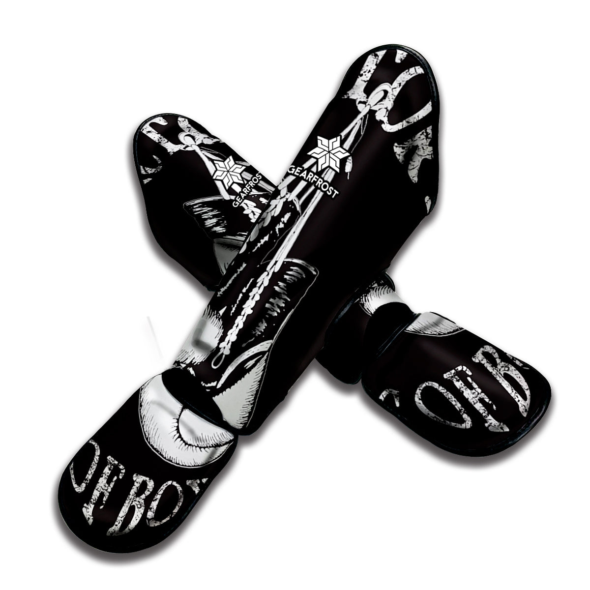 Victory King Of Boxing Print Muay Thai Shin Guard