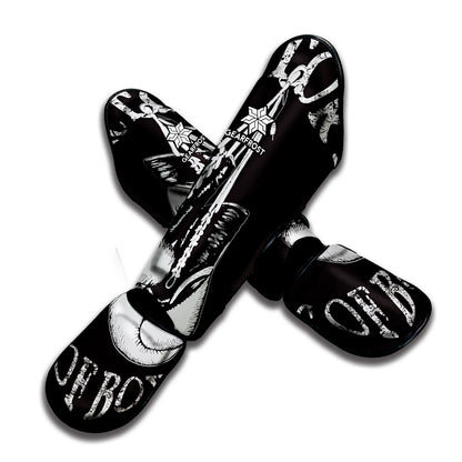 Victory King Of Boxing Print Muay Thai Shin Guard