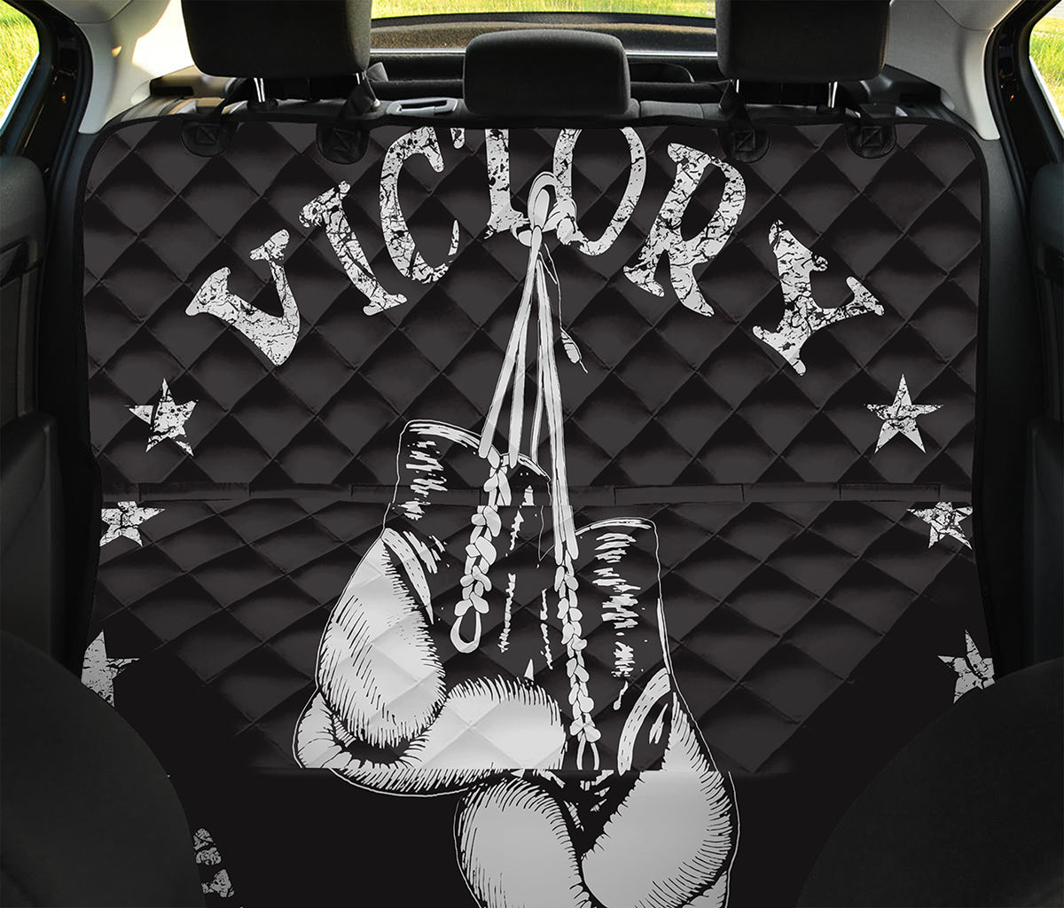 Victory King Of Boxing Print Pet Car Back Seat Cover