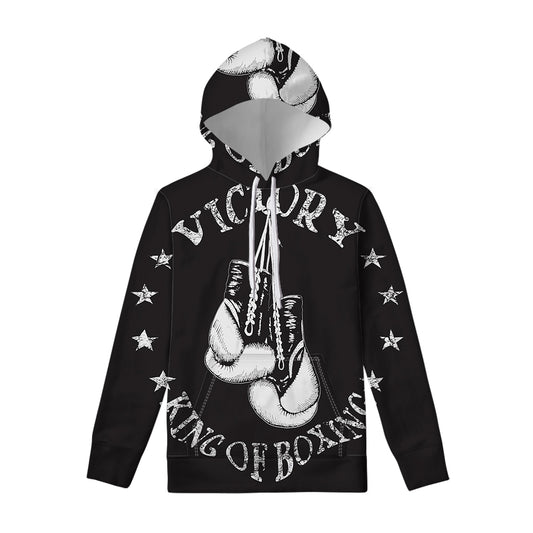 Victory King Of Boxing Print Pullover Hoodie
