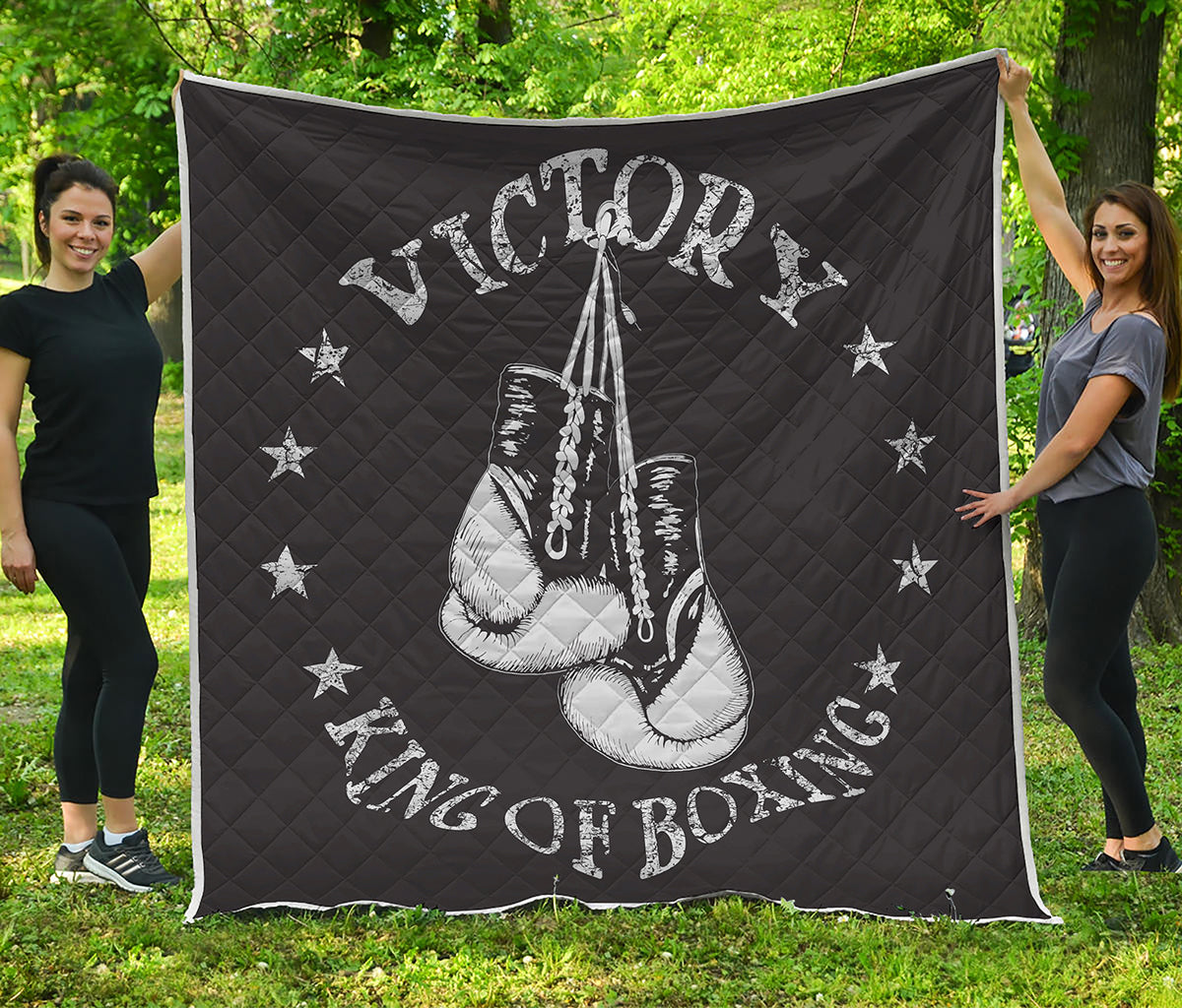 Victory King Of Boxing Print Quilt
