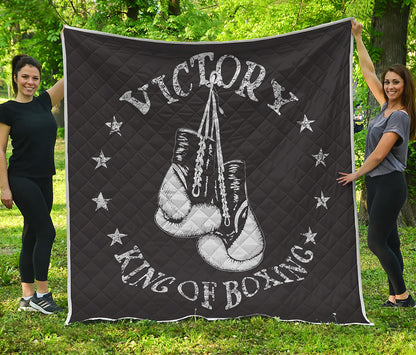 Victory King Of Boxing Print Quilt