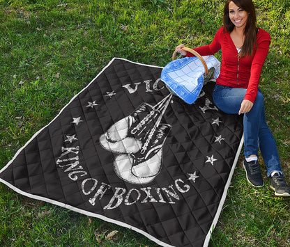 Victory King Of Boxing Print Quilt
