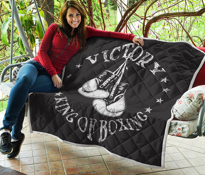 Victory King Of Boxing Print Quilt