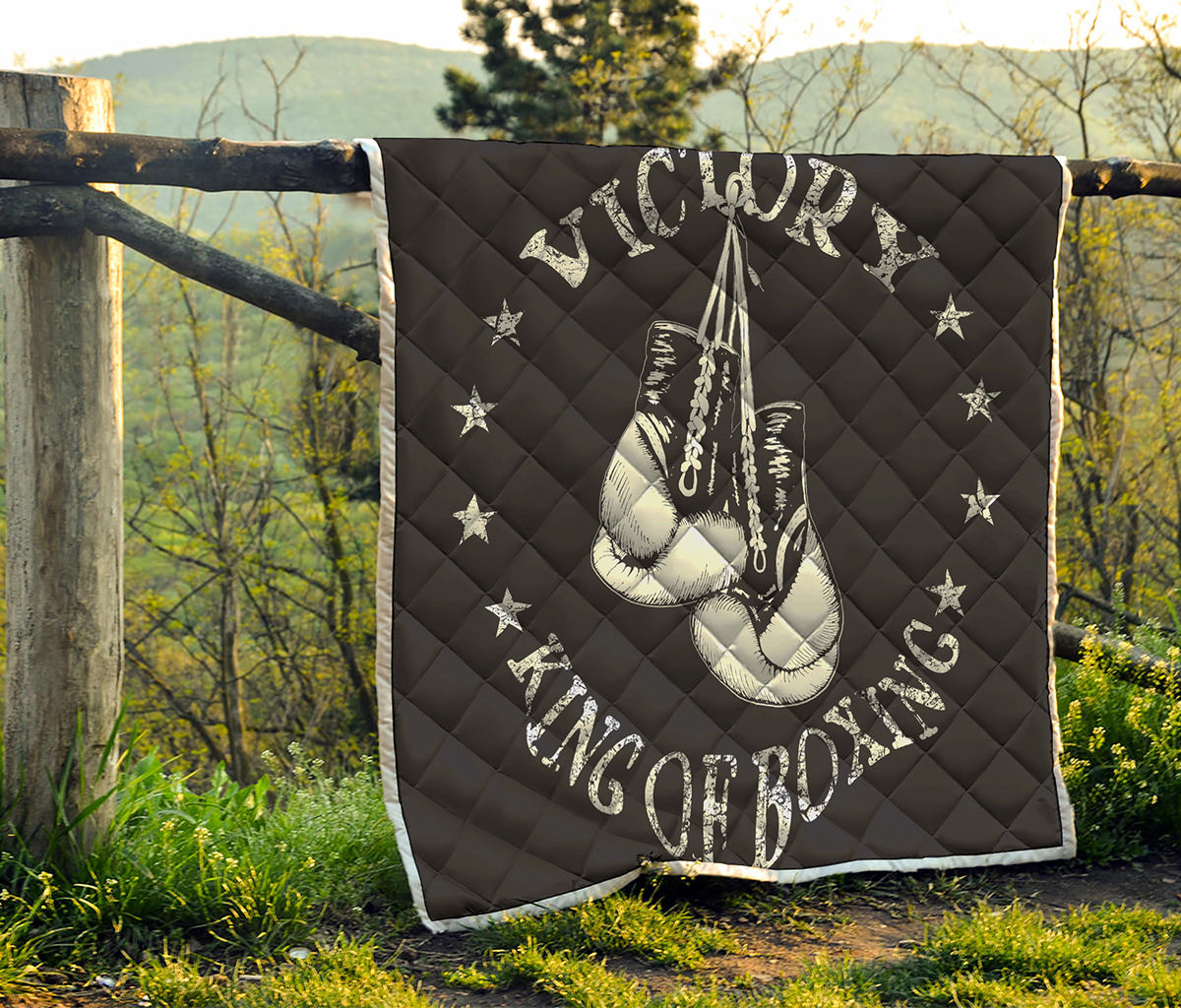 Victory King Of Boxing Print Quilt
