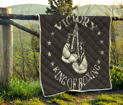 Victory King Of Boxing Print Quilt