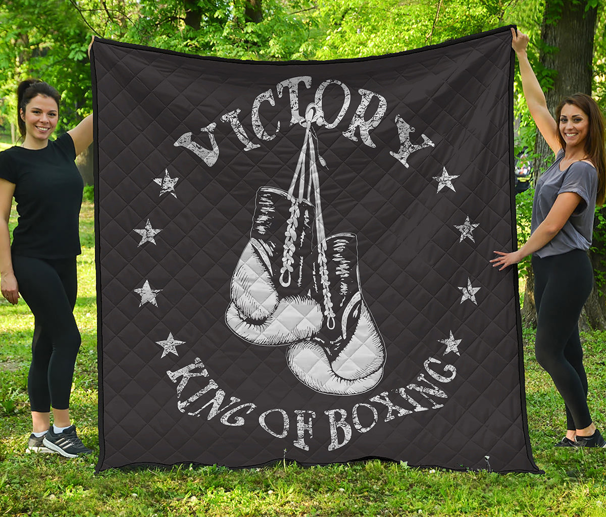 Victory King Of Boxing Print Quilt