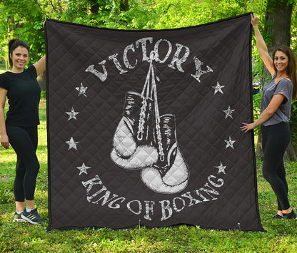 Victory King Of Boxing Print Quilt