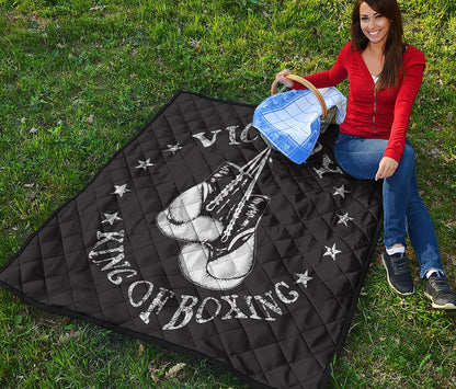 Victory King Of Boxing Print Quilt