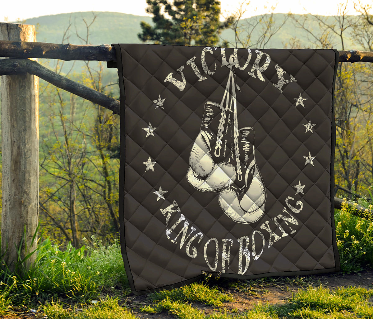 Victory King Of Boxing Print Quilt